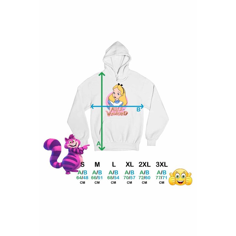 Fashion, accesorii si bijuterii - Femei - Imbracaminte femei - Hanorace femei - Hanorac Femei Alice Tara Minunilor , alb, marime 2XL - Infinity.ro