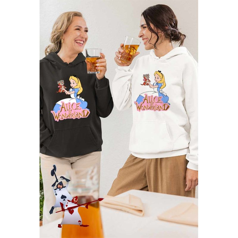 Fashion, accesorii si bijuterii - Femei - Imbracaminte femei - Hanorace femei - Hanorac Femei Alice Tara Minunilor Dinah, alb, marime 2XL - Infinity.ro