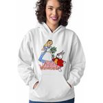 Fashion, accesorii si bijuterii - Femei - Imbracaminte femei - Hanorace femei - Hanorac Femei Alice Tara Minunilor Iepure, alb, marime 2XL - Infinity.ro