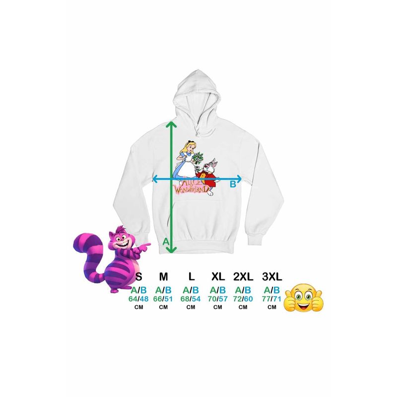 Fashion, accesorii si bijuterii - Femei - Imbracaminte femei - Hanorace femei - Hanorac Femei Alice Tara Minunilor Iepure, alb, marime 2XL - Infinity.ro