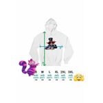 Fashion, accesorii si bijuterii - Femei - Imbracaminte femei - Hanorace femei - Hanorac Femei Alice Tara Minunilor Palarierul Nebun, alb, marime 2XL - Infinity.ro