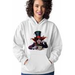 Fashion, accesorii si bijuterii - Femei - Imbracaminte femei - Hanorace femei - Hanorac Femei Alice Tara Minunilor Palarierul Nebun, alb, marime 2XL - Infinity.ro