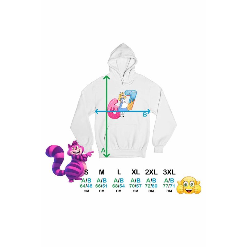 Fashion, accesorii si bijuterii - Femei - Imbracaminte femei - Hanorace femei - Hanorac Femei Alice Tara Minunilor Six Seven Sase Sapte 67, alb, marime 2XL - Infinity.ro
