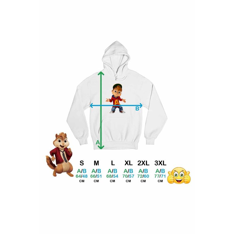 Fashion, accesorii si bijuterii - Femei - Imbracaminte femei - Hanorace femei - Hanorac Femei Alvin Alvinnn Veveritele, alb, marime 2XL - Infinity.ro