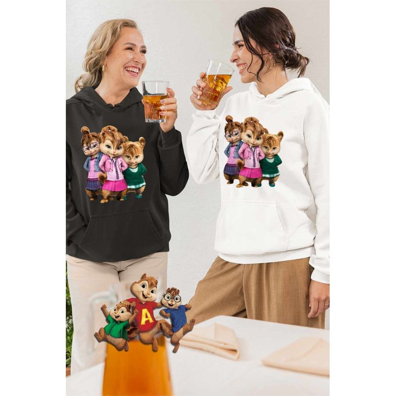 Fashion, accesorii si bijuterii - Femei - Imbracaminte femei - Hanorace femei - Hanorac Femei Alvin Fetele Veveritele Brittany Jeanette Eleanor, alb, marime 2XL - Infinity.ro