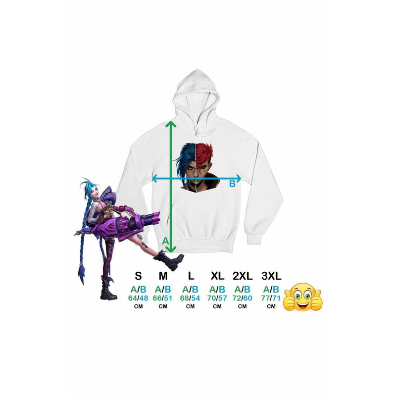 Fashion, accesorii si bijuterii - Femei - Imbracaminte femei - Hanorace femei - Hanorac Femei Arcane Jinx Vi Runeterra, alb, marime 2XL - Infinity.ro