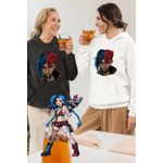 Fashion, accesorii si bijuterii - Femei - Imbracaminte femei - Hanorace femei - Hanorac Femei Arcane Jinx Vi Runeterra, alb, marime 2XL - Infinity.ro