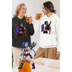 Fashion, accesorii si bijuterii - Femei - Imbracaminte femei - Hanorace femei - Hanorac Femei Arcane Runeterra Jinx, alb, marime 2XL - Infinity.ro