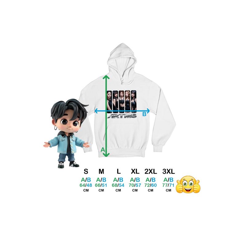 Fashion, accesorii si bijuterii - Femei - Imbracaminte femei - Hanorace femei - Hanorac Femei Artms Kpop Party Merch, alb, marime 2XL - Infinity.ro
