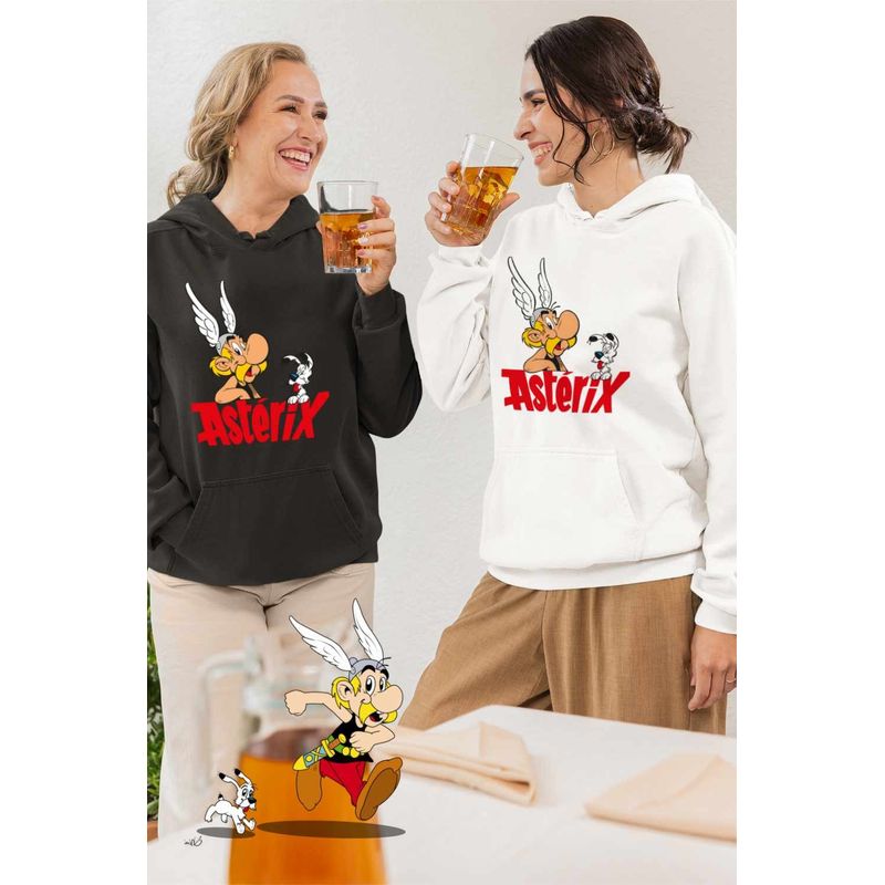 Fashion, accesorii si bijuterii - Femei - Imbracaminte femei - Hanorace femei - Hanorac Femei Asterix Dogmatix Aventuri, alb, marime 2XL - Infinity.ro