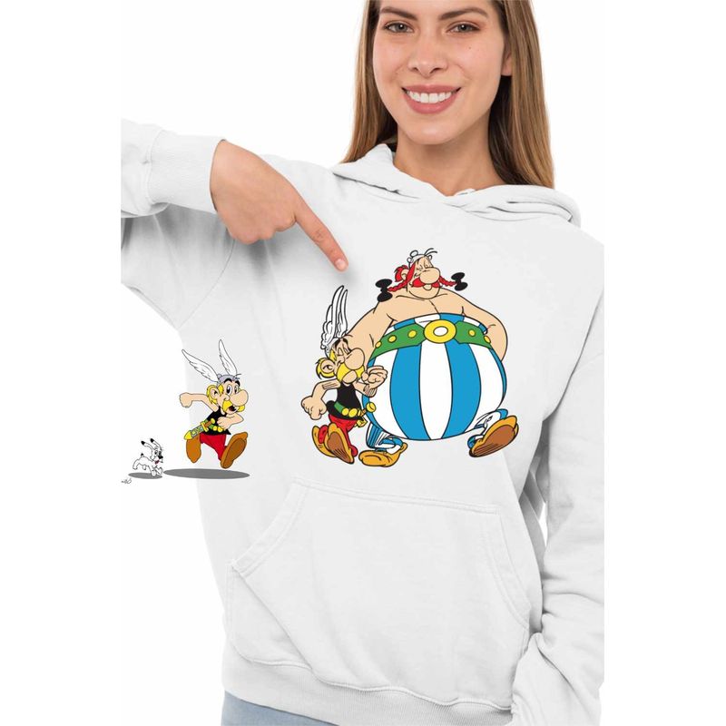 Fashion, accesorii si bijuterii - Femei - Imbracaminte femei - Hanorace femei - Hanorac Femei Asterix Obelix Aventuri Cezar, alb, marime 2XL - Infinity.ro