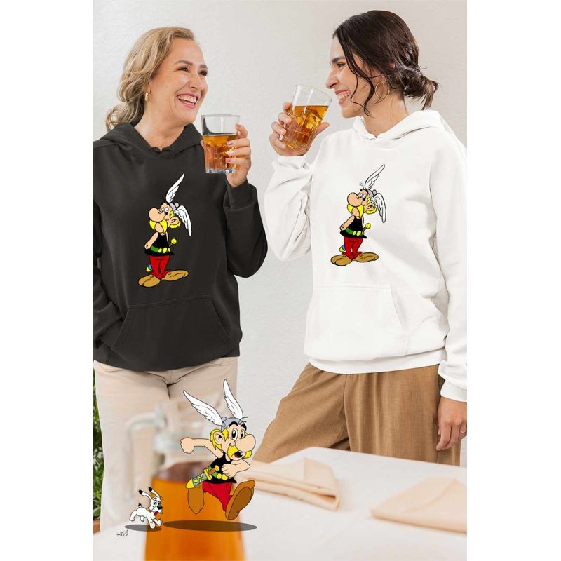 Fashion, accesorii si bijuterii - Femei - Imbracaminte femei - Hanorace femei - Hanorac Femei Asterix Obelix Galia Antica Cleopatra, alb, marime 2XL - Infinity.ro
