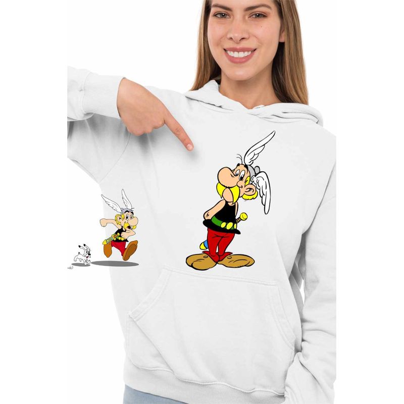 Fashion, accesorii si bijuterii - Femei - Imbracaminte femei - Hanorace femei - Hanorac Femei Asterix Obelix Galia Antica Cleopatra, alb, marime 2XL - Infinity.ro