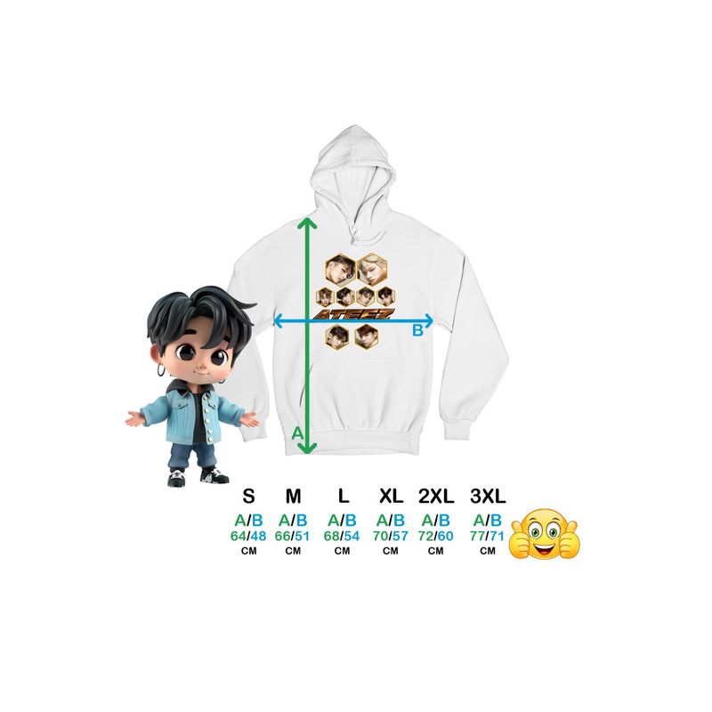 Fashion, accesorii si bijuterii - Femei - Imbracaminte femei - Hanorace femei - Hanorac Femei Ateez Korea Kpop, alb, marime 2XL - Infinity.ro