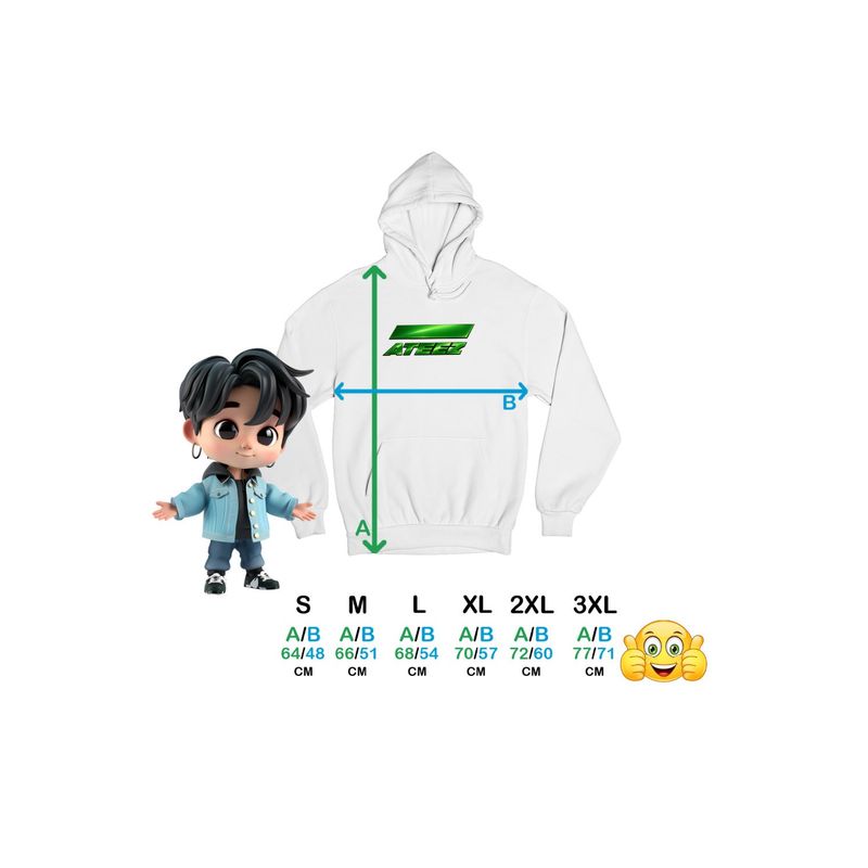 Fashion, accesorii si bijuterii - Femei - Imbracaminte femei - Hanorace femei - Hanorac Femei Ateez Merch Kpop, alb, marime 2XL - Infinity.ro