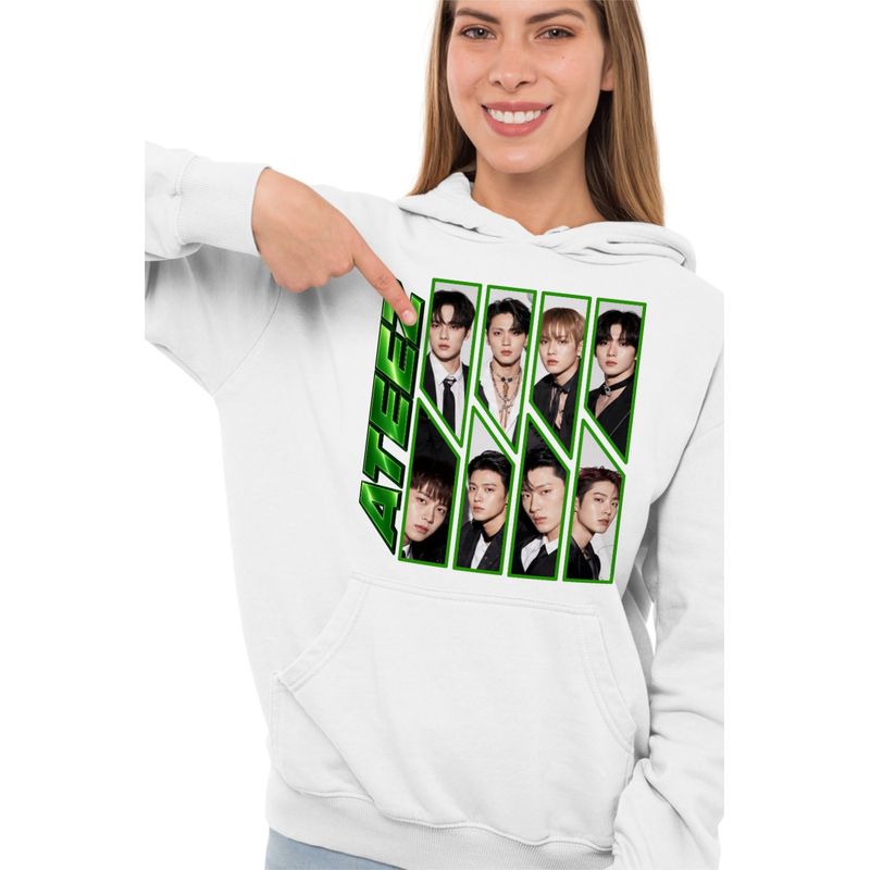 Fashion, accesorii si bijuterii - Femei - Imbracaminte femei - Hanorace femei - Hanorac Femei Ateez Song Min-gi Kpop Merch, alb, marime 2XL - Infinity.ro