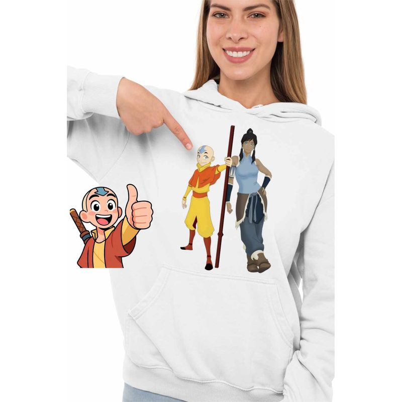 Fashion, accesorii si bijuterii - Femei - Imbracaminte femei - Hanorace femei - Hanorac Femei Avatar Aang Korra Last Airbender Shaolin Monk, alb, marime 2XL - Infinity.ro