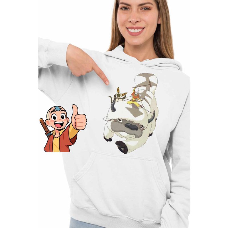 Fashion, accesorii si bijuterii - Femei - Imbracaminte femei - Hanorace femei - Hanorac Femei Avatar Airbender Appa Maestru Aerului Momo, alb, marime 2XL - Infinity.ro
