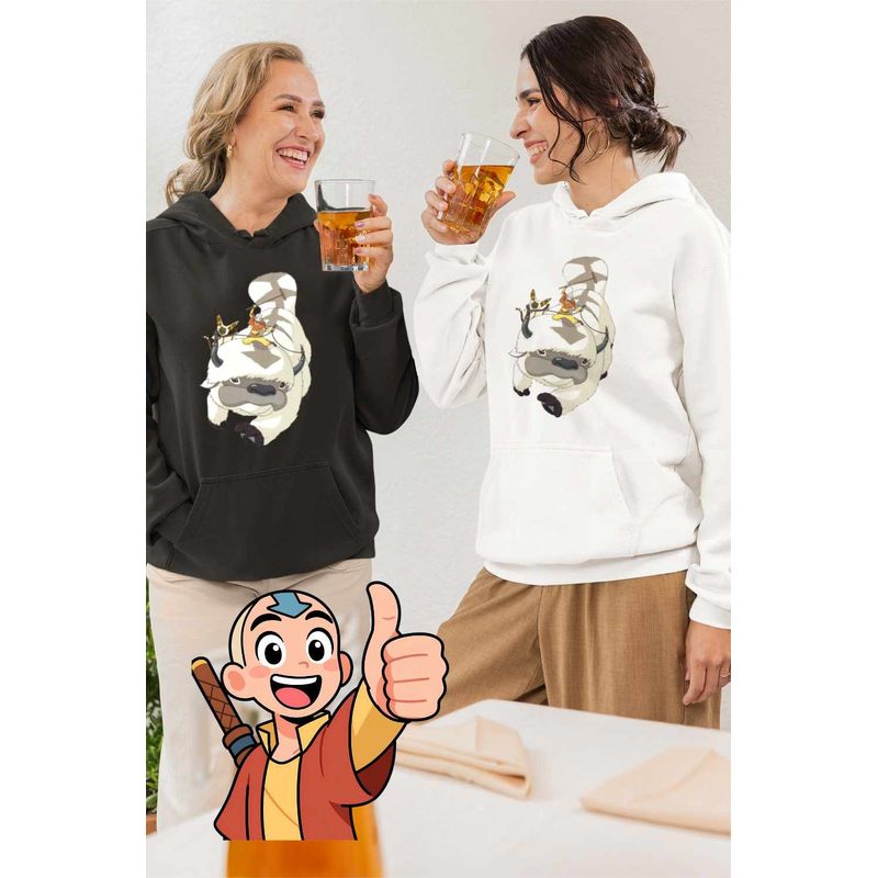 Fashion, accesorii si bijuterii - Femei - Imbracaminte femei - Hanorace femei - Hanorac Femei Avatar Airbender Appa Maestru Aerului Momo, alb, marime 2XL - Infinity.ro