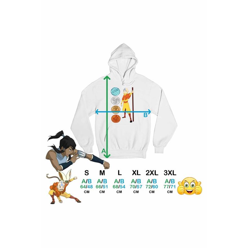 Fashion, accesorii si bijuterii - Femei - Imbracaminte femei - Hanorace femei - Hanorac Femei Avatar Airbender Cele 4 Elemente, alb, marime 2XL - Infinity.ro
