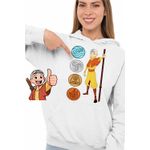Fashion, accesorii si bijuterii - Femei - Imbracaminte femei - Hanorace femei - Hanorac Femei Avatar Airbender Cele 4 Elemente, alb, marime 2XL - Infinity.ro