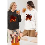 Fashion, accesorii si bijuterii - Femei - Imbracaminte femei - Hanorace femei - Hanorac Femei Avatar Dragon Fang Roku Anime Airbender, alb, marime 2XL - Infinity.ro