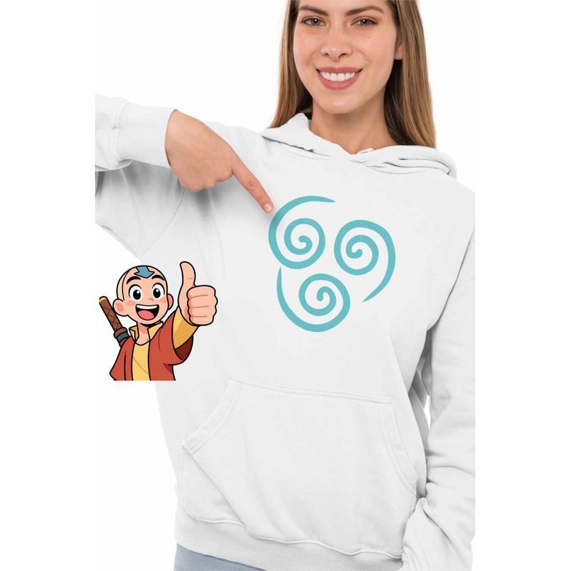 Fashion, accesorii si bijuterii - Femei - Imbracaminte femei - Hanorace femei - Hanorac Femei Avatar Airbender Element Simbol Maestru al Aerului, alb, marime 2XL - Infinity.ro