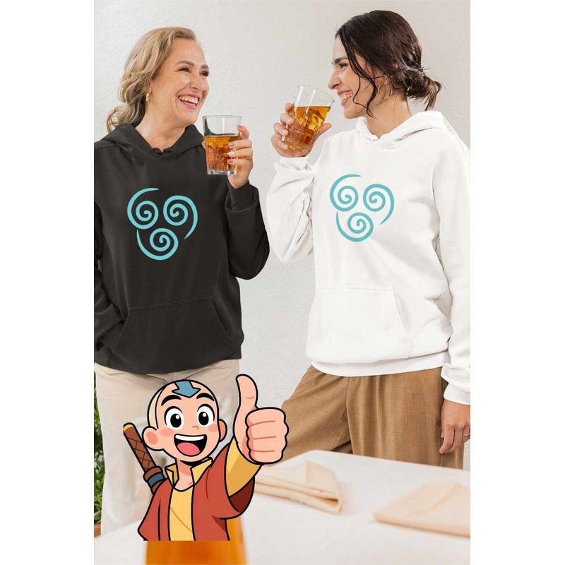 Fashion, accesorii si bijuterii - Femei - Imbracaminte femei - Hanorace femei - Hanorac Femei Avatar Airbender Element Simbol Maestru al Aerului, alb, marime 2XL - Infinity.ro
