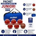 Sport si Outdoor - Sporturi de echipa - Baschet - Mingi de baschet - Pachet baschet Molten Echipa de Competitie Juniori: 5 x B5G4050 + 1 B5C3800-L Light + geanta 6 mingi - Infinity.ro