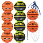 Sport si Outdoor - Sporturi de echipa - Baschet - Mingi de baschet - Set antrenament baschet junior Molten, 10 mingi marimea 5 B5R, BC5R si JB2000-L + BN10 - Infinity.ro