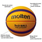 Sport si Outdoor - Sporturi de echipa - Baschet - Mingi de baschet - Pachet 14 mingi baschet 3x3 Molten B33T5000 FIBA Approved + carucior mobil Molten BK0012-B - Infinity.ro