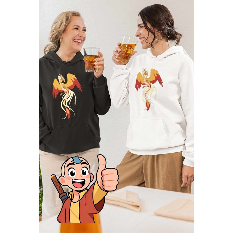 Fashion, accesorii si bijuterii - Femei - Imbracaminte femei - Hanorace femei - Hanorac Femei Avatar Dragon Phoenix Korra Airbender, alb, marime 2XL - Infinity.ro