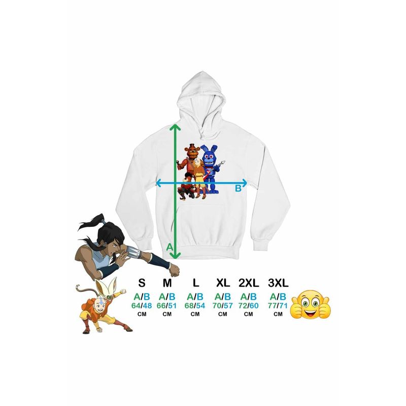 Fashion, accesorii si bijuterii - Femei - Imbracaminte femei - Hanorace femei - Hanorac Femei Avatar Fnaf Freddy Last Airbender Firebender, alb, marime 2XL - Infinity.ro