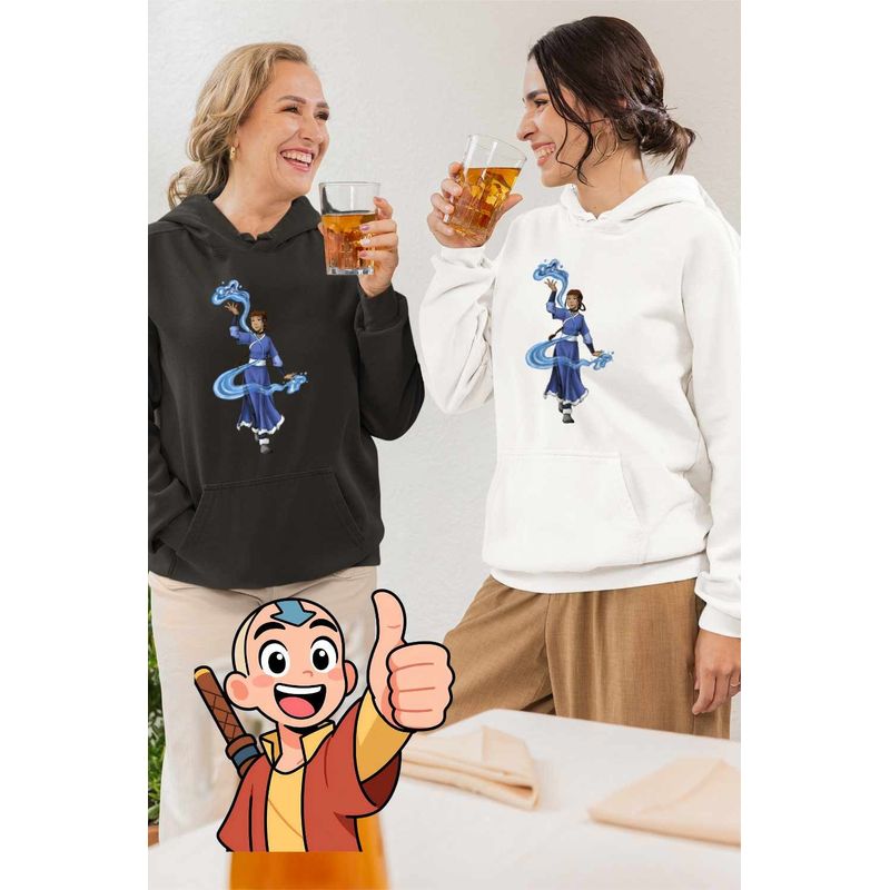 Fashion, accesorii si bijuterii - Femei - Imbracaminte femei - Hanorace femei - Hanorac Femei Avatar Katara Waterbender Legenda lui Aang Arte Martiale, alb, marime 2XL - Infinity.ro