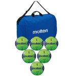 Sport si Outdoor - Sporturi de echipa - Handbal - Pachet 6 mingi handbal Molten H2A4000, aprobate IHF, marime 2, competitie, cu geanta transport - Infinity.ro