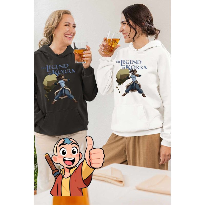 Fashion, accesorii si bijuterii - Femei - Imbracaminte femei - Hanorace femei - Hanorac Femei Avatar Korra Maestru Pamantului Airbender, alb, marime 2XL - Infinity.ro