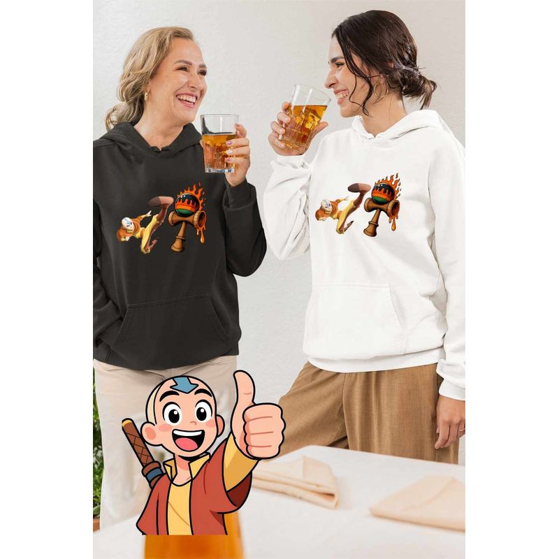 Fashion, accesorii si bijuterii - Femei - Imbracaminte femei - Hanorace femei - Hanorac Femei Avatar Kendama Last Airbender, alb, marime 2XL - Infinity.ro
