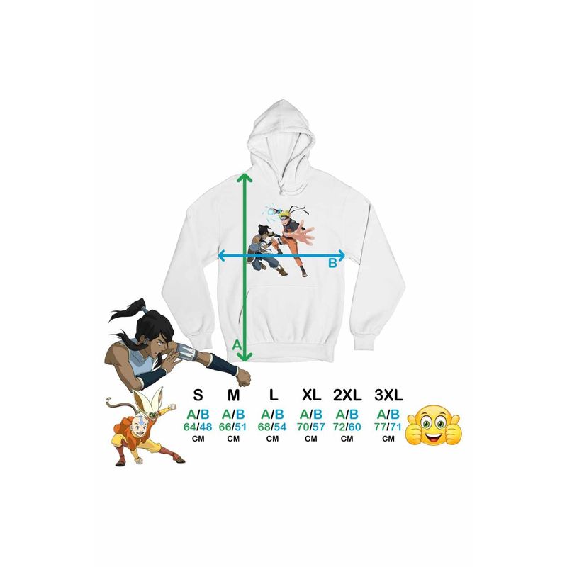 Fashion, accesorii si bijuterii - Femei - Imbracaminte femei - Hanorace femei - Hanorac Femei Avatar Korra Naruto Airbender, alb, marime 2XL - Infinity.ro