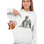 Fashion, accesorii si bijuterii - Femei - Imbracaminte femei - Hanorace femei - Hanorac Femei Avatar Korra Naga Maestru Shaolin, alb, marime 2XL - Infinity.ro