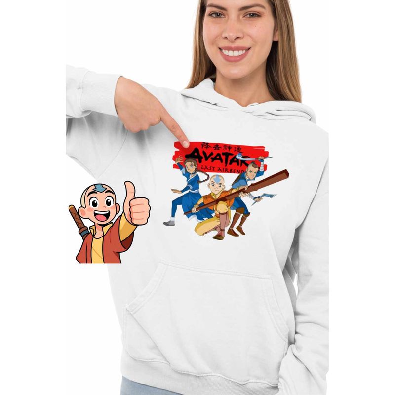 Fashion, accesorii si bijuterii - Femei - Imbracaminte femei - Hanorace femei - Hanorac Femei Avatar Last Airbender Katara Sokka, alb, marime 2XL - Infinity.ro