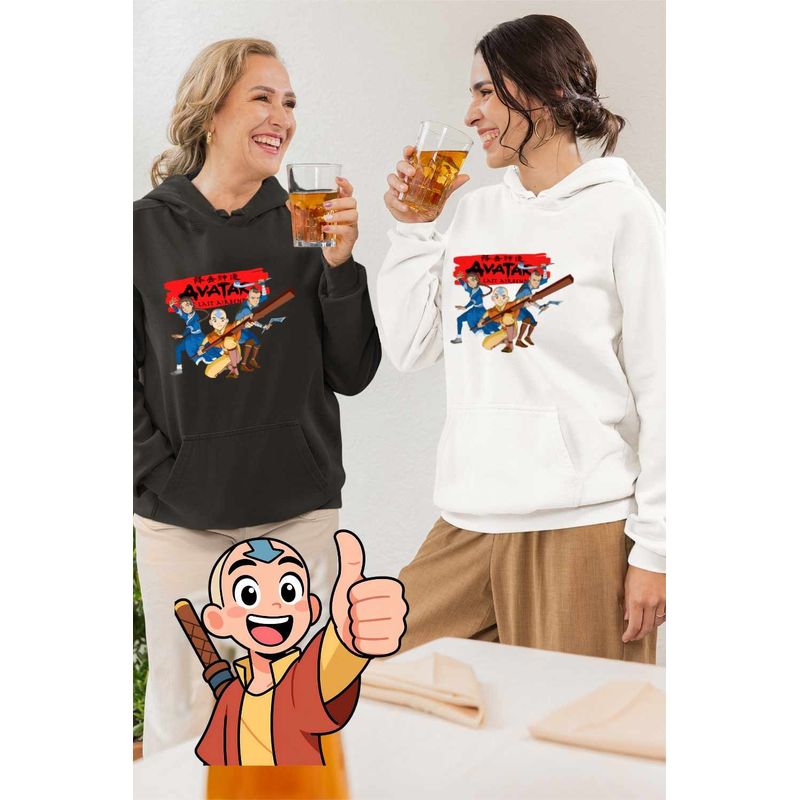 Fashion, accesorii si bijuterii - Femei - Imbracaminte femei - Hanorace femei - Hanorac Femei Avatar Last Airbender Katara Sokka, alb, marime 2XL - Infinity.ro