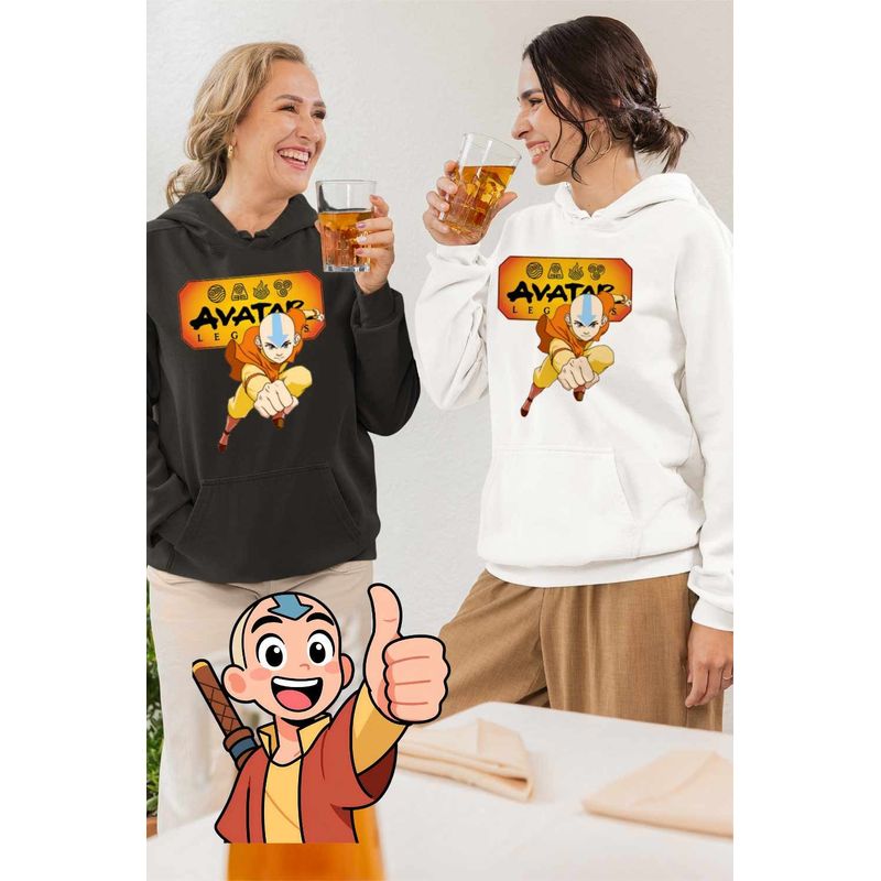 Fashion, accesorii si bijuterii - Femei - Imbracaminte femei - Hanorace femei - Hanorac Femei Avatar Last Airbender Legenda lui Aang, alb, marime 2XL - Infinity.ro