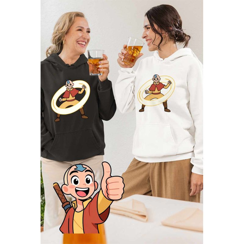 Fashion, accesorii si bijuterii - Femei - Imbracaminte femei - Hanorace femei - Hanorac Femei Avatar Legenda lui Aang Airbender Calugar Shaolin, alb, marime 2XL - Infinity.ro