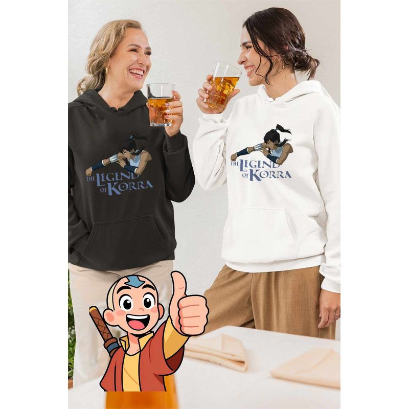 Fashion, accesorii si bijuterii - Femei - Imbracaminte femei - Hanorace femei - Hanorac Femei Avatar Legenda lui Korra Airbender Anime, alb, marime 2XL - Infinity.ro