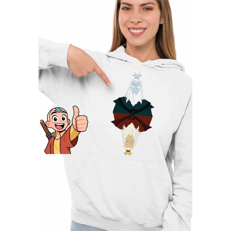 Fashion, accesorii si bijuterii - Femei - Imbracaminte femei - Hanorace femei - Hanorac Femei Avatar Master Roku Last Airbender, alb, marime 2XL - Infinity.ro