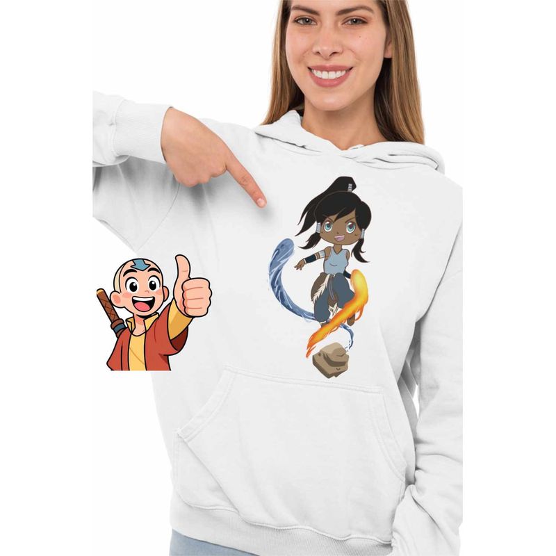 Fashion, accesorii si bijuterii - Femei - Imbracaminte femei - Hanorace femei - Hanorac Femei Avatar Legenda lui Korra Reincarnare Airbender, alb, marime 2XL - Infinity.ro