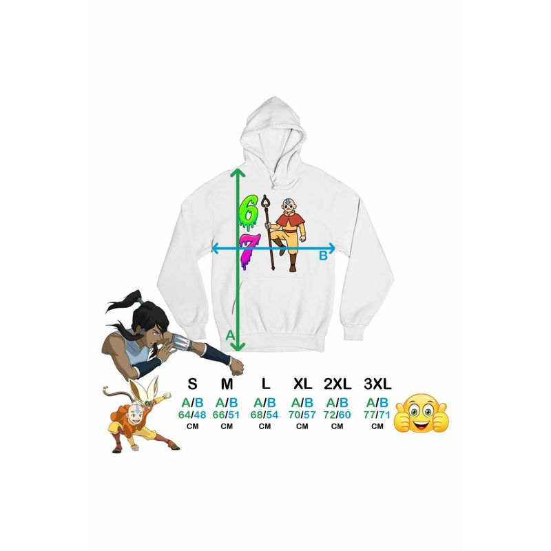 Fashion, accesorii si bijuterii - Femei - Imbracaminte femei - Hanorace femei - Hanorac Femei Avatar Six Seven Last Airbender 67 Calugar Shaolin, alb, marime 2XL - Infinity.ro
