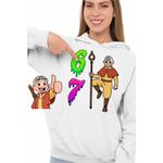 Fashion, accesorii si bijuterii - Femei - Imbracaminte femei - Hanorace femei - Hanorac Femei Avatar Six Seven Last Airbender 67 Calugar Shaolin, alb, marime 2XL - Infinity.ro