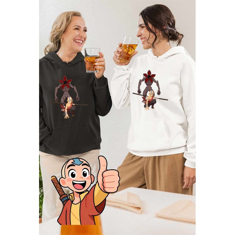 Fashion, accesorii si bijuterii - Femei - Imbracaminte femei - Hanorace femei - Hanorac Femei Avatar Stranger Things Demogorgon Upside Down, alb, marime 2XL - Infinity.ro