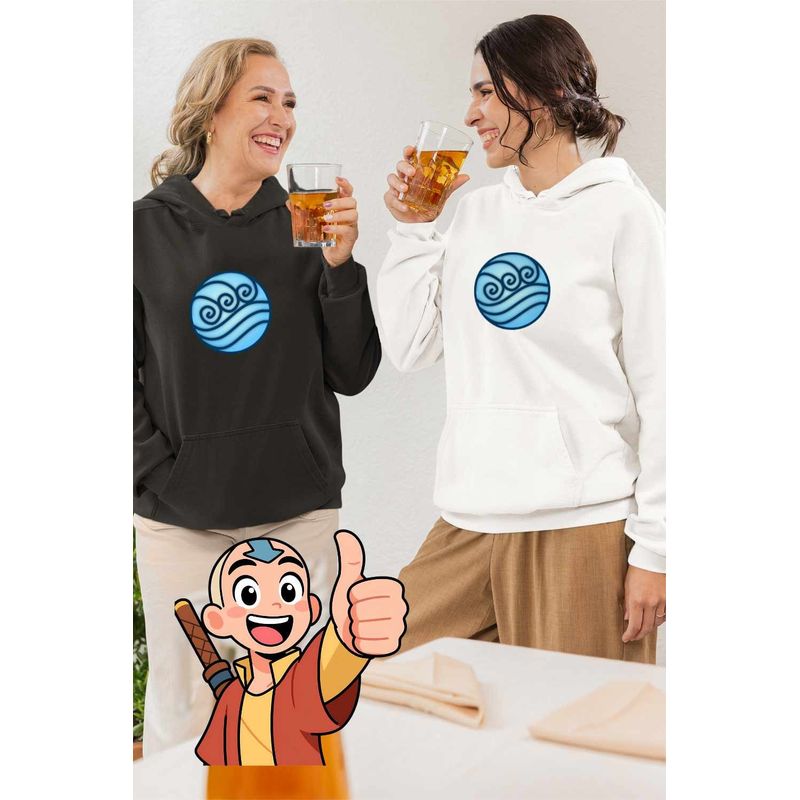 Fashion, accesorii si bijuterii - Femei - Imbracaminte femei - Hanorace femei - Hanorac Femei Avatar Waterbender Element Simbol Maestru Apei, alb, marime 2XL - Infinity.ro